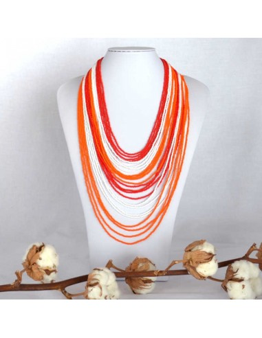 Collier Chingo rouge orange