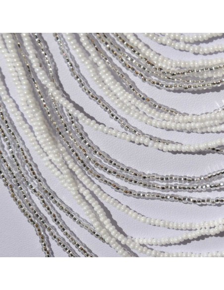 CHINGO White Ethnic Glass beads Necklace