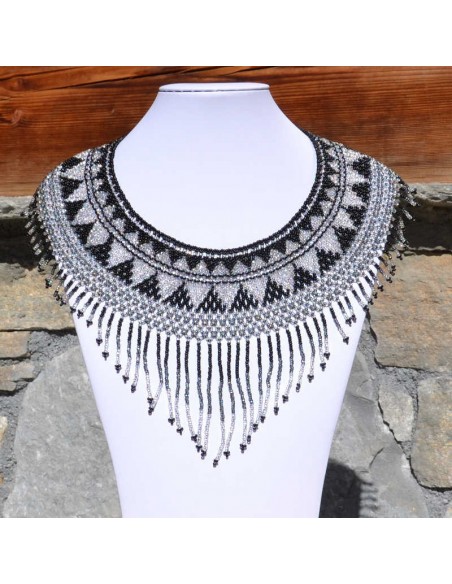 IPALA Black Ethnic Seed beads Necklace