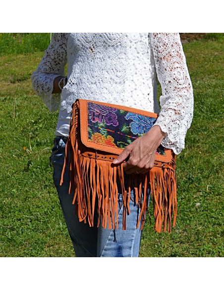 SOLOLA-Sac-Bandouliere-Rectangulaire-Franges-Cuir-Huipil-