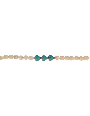 Coeurs Nacres et Howlite bleu