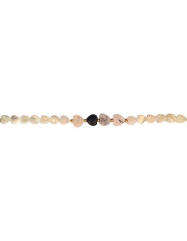 Coeurs Nacres, Howlite et Agate