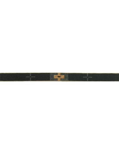 Lien Tissage Perles Croix Gold