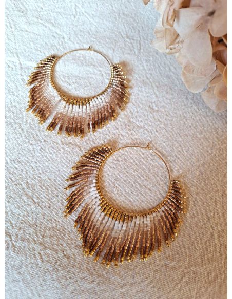 Créole Hippie L blanc-doré