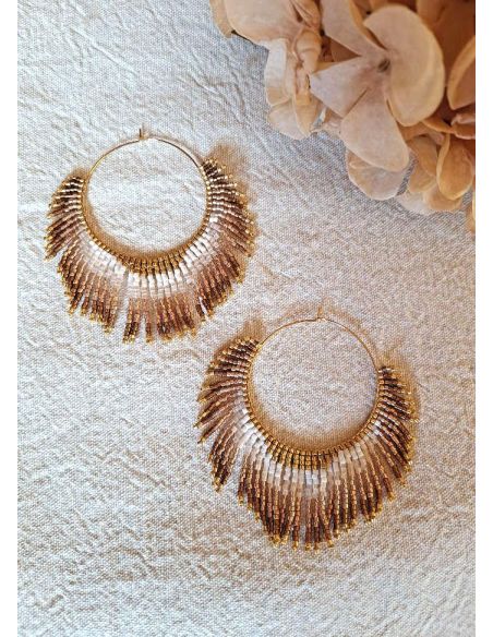 Créole Hippie L blanc-doré