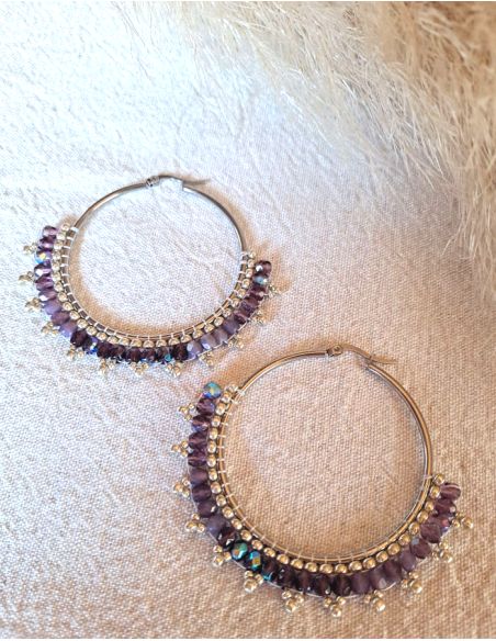 Créole XL Bohème - violet argenté