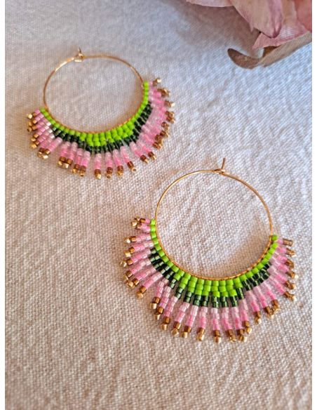 Créole Hippie M rose vert doré