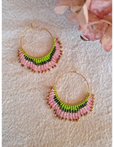 Créole Hippie M rose vert doré